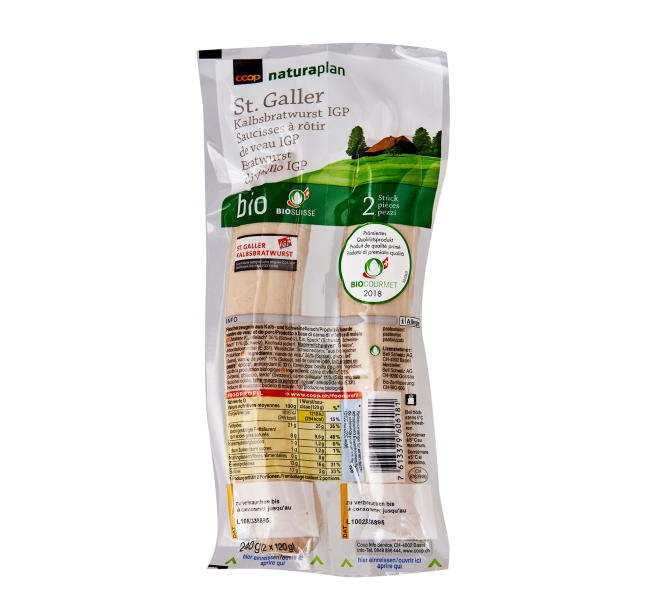 Saucisse de veau de Saint-Gall Bio